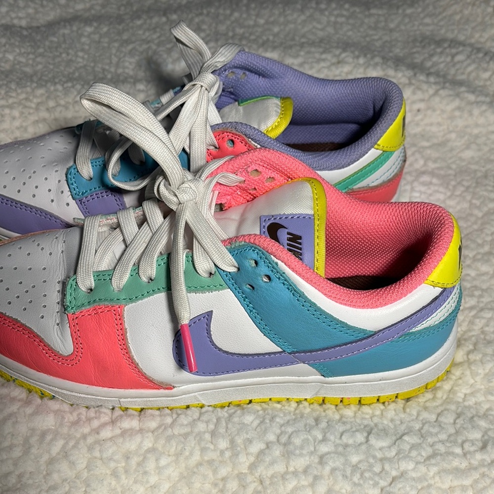 Nike Pink and Blue Sneakers Vibrant Design used in good condition